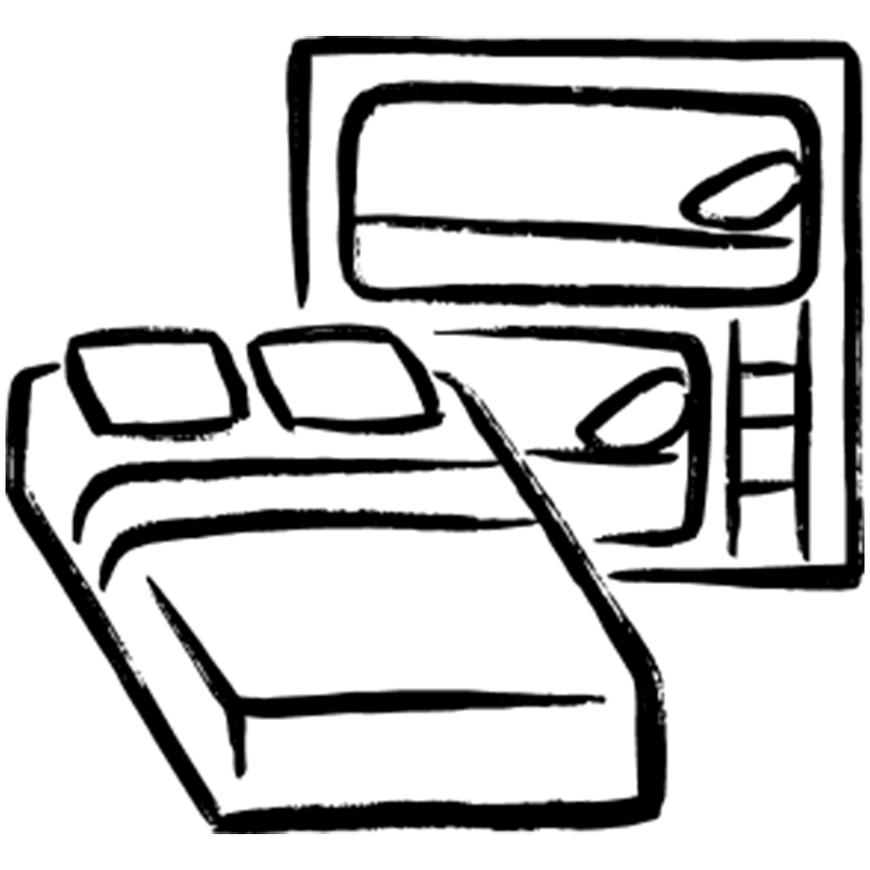 Lit double + Lits cabane